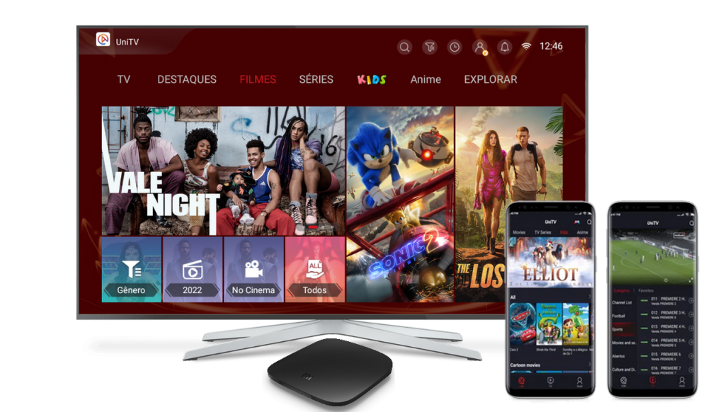 Plataforma TGNexus em televisão, TV Box e celulares